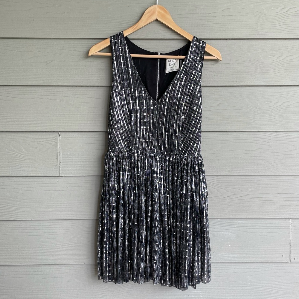 Style rack sequin fit flare dress